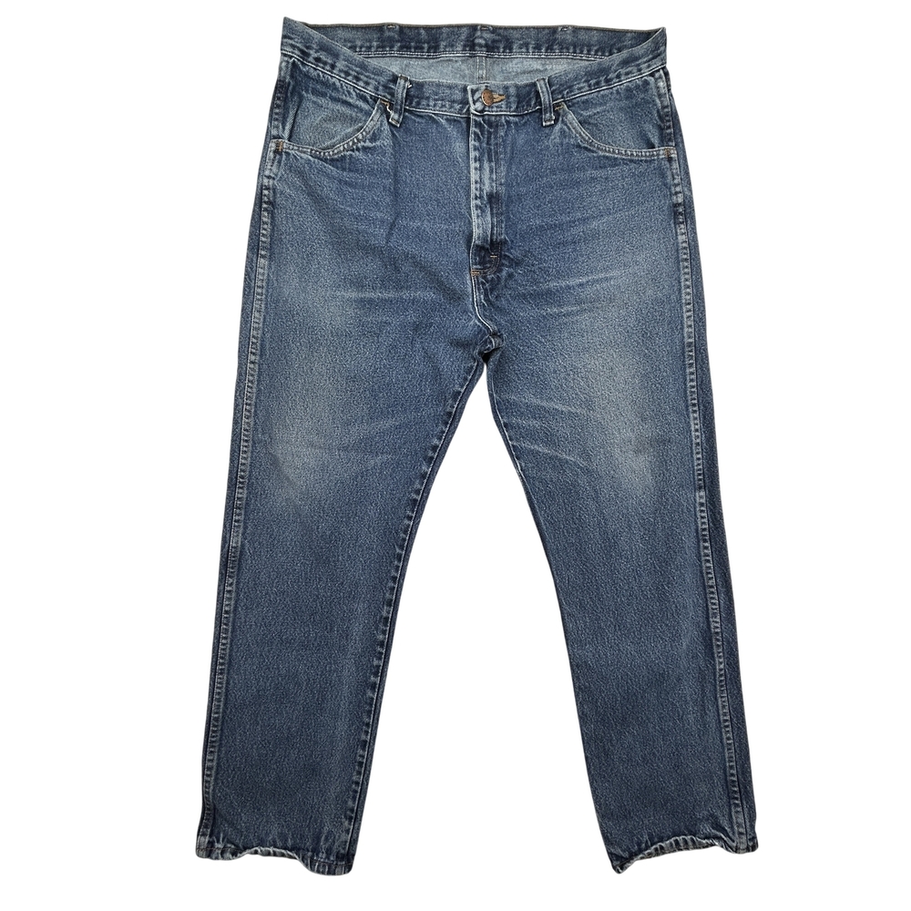 Rustler Jeans Mens 38x32 Relaxed Fit Blue Denim Zip Fly Straight Leg Classic